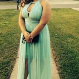 Sea-foam green prom dress